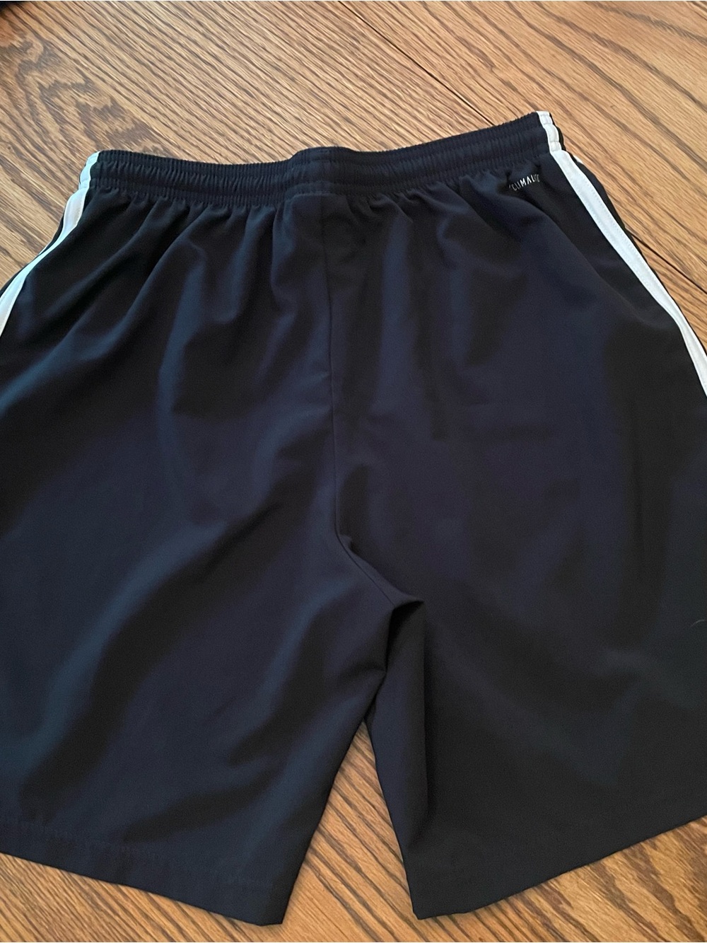 adidas Black Athletic Shorts with White Side Stripes youth size 15/16Y